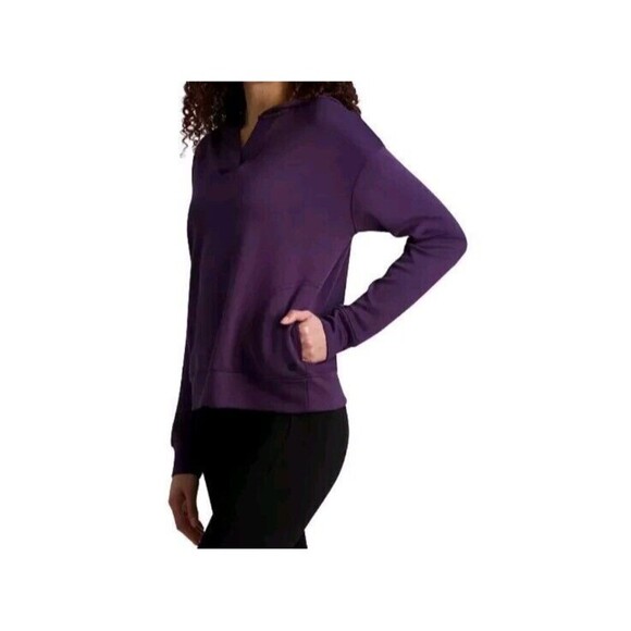 Gaiam Hoodie Sweatshirt For Women Size XXL Purple Vneck Pockets B1 - Picture 5 of 15